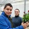 Campus Saint-Antoine - Mohamed Ali, en classe de CAPA 1 Production horticole, travaille avec sa binôme Emie, lors de travaux pratiques dans les serres